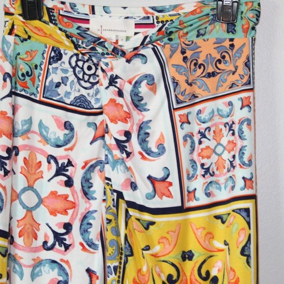 NWT By Anthropologie Tiled Midi Skirt Twisted Front Slit Hem Size Small H13703 - Picture 5 of 12